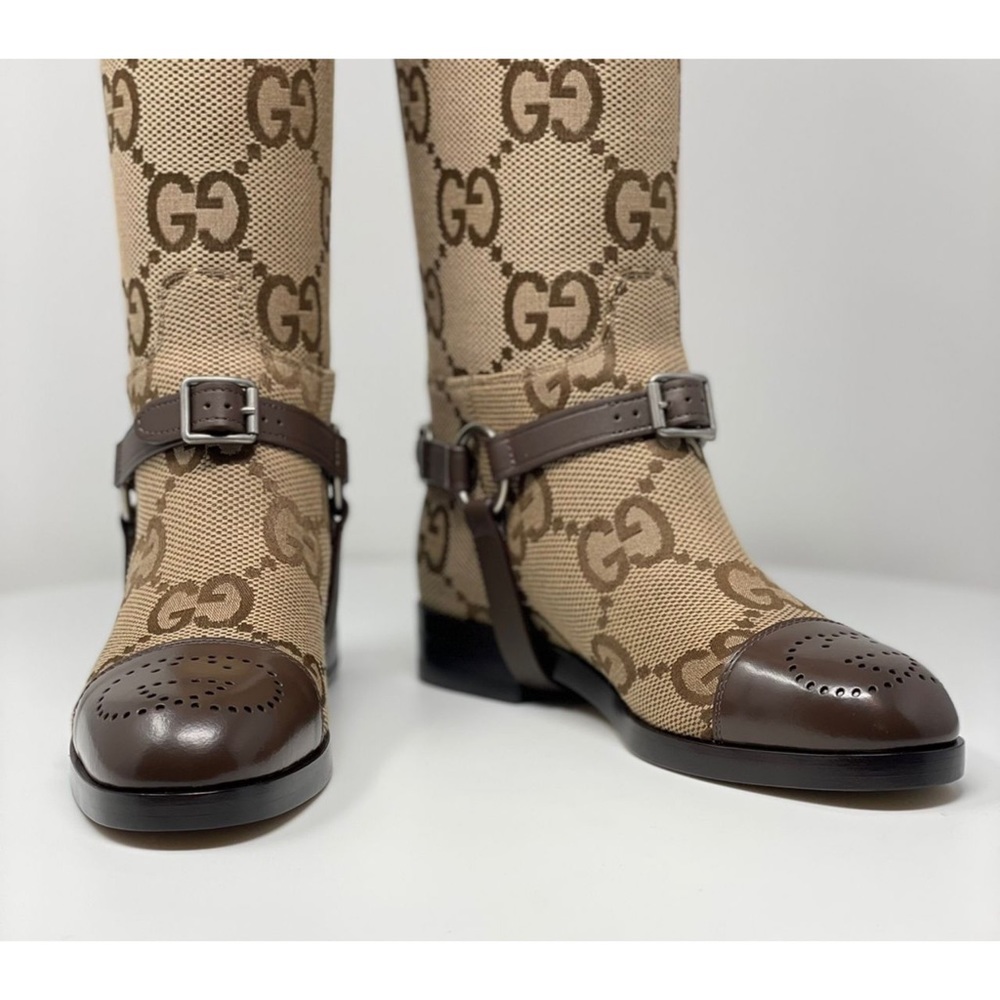 ❗️SOLD OUT ❗️Gucci Knee-high Boots With Harness Euro size 36.5/ US 6.5 Brown - Picture 8 of 17
